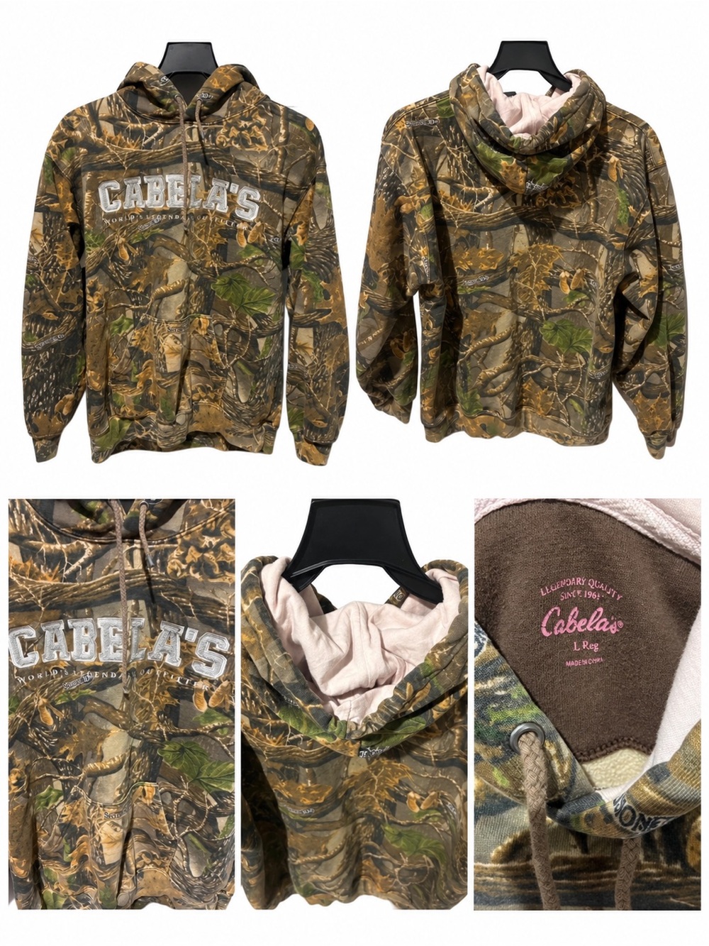 Cabela's Realtree Camo Hooded Sweatshirt - Brown Green Tan